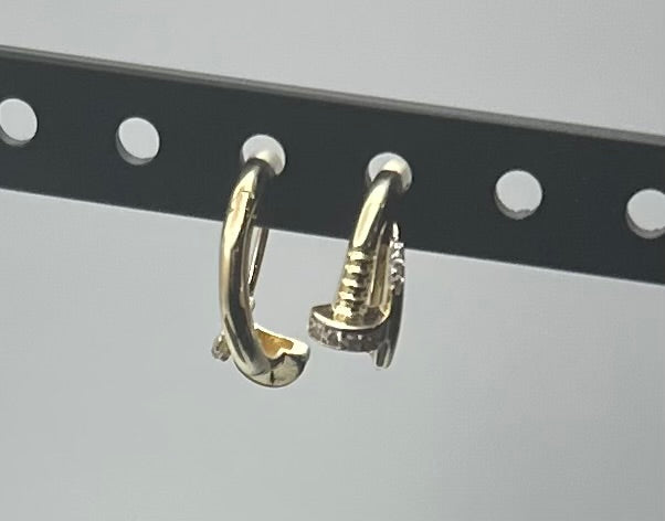 14k Gold Nail Cuff Earrings