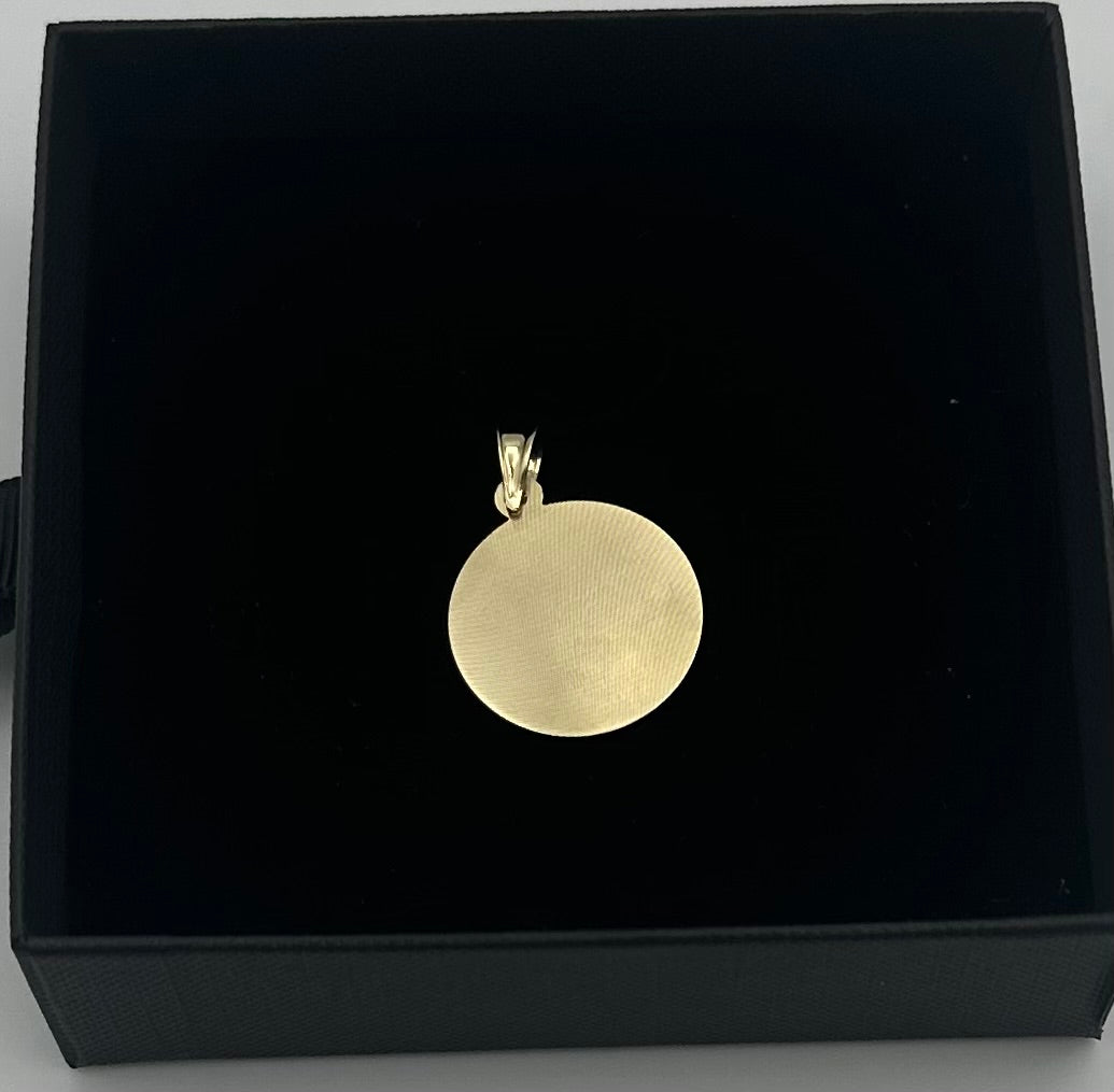 14k Gold Virgin Mary Two Tone Pendant