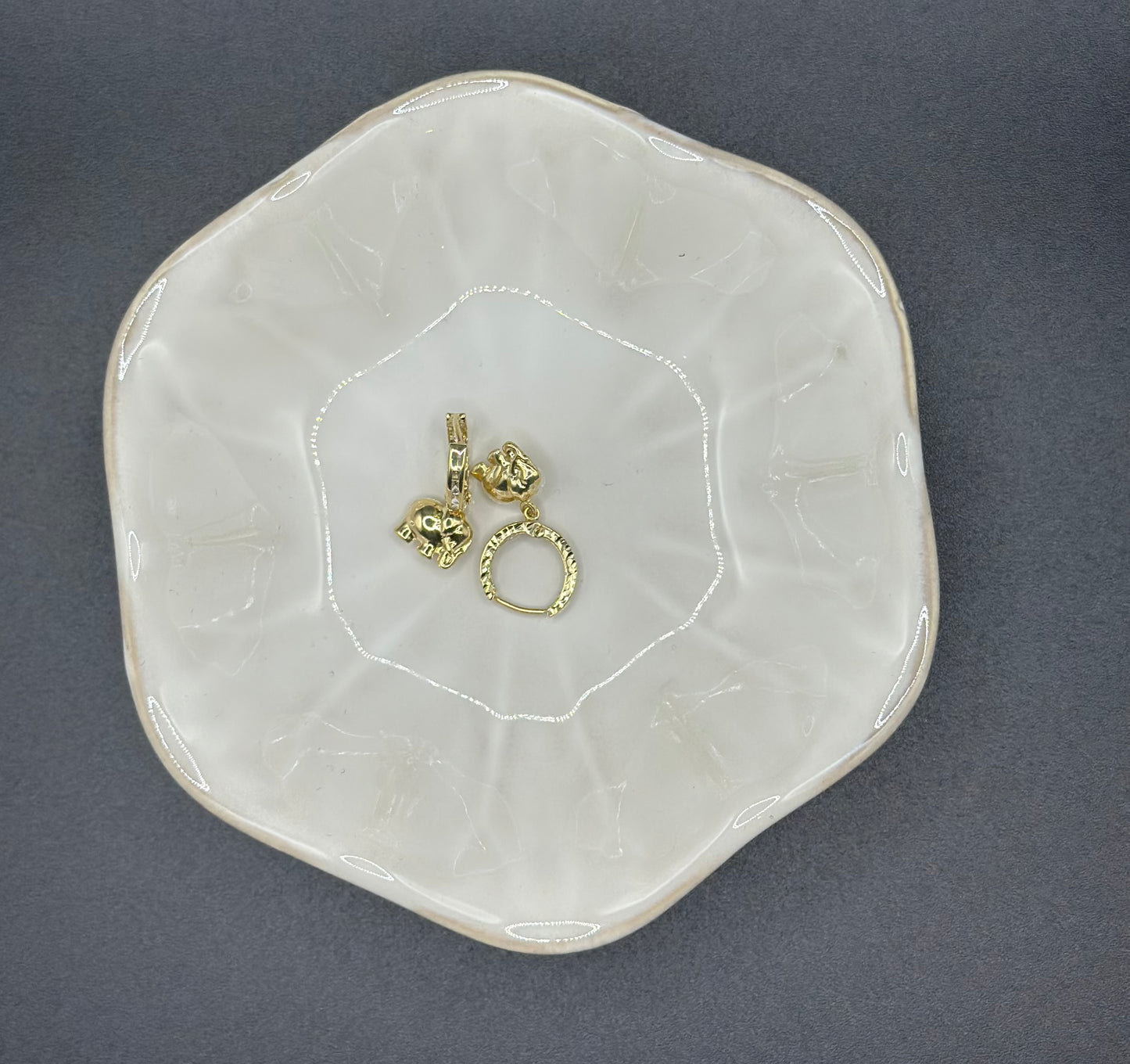 14k Gold Elephant Earrings