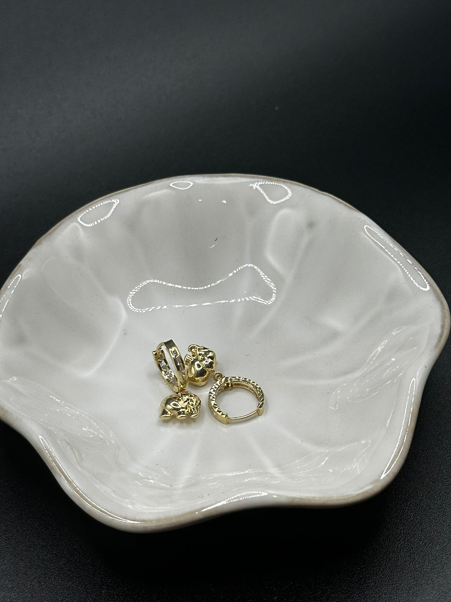 14k Gold Elephant Earrings