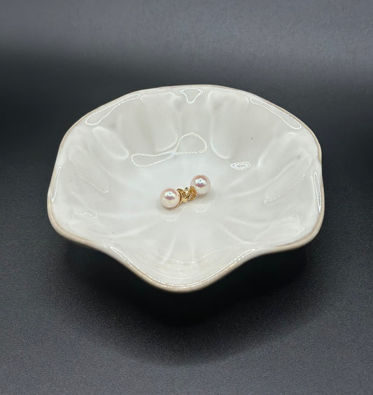 14k Gold Pearl Earrings