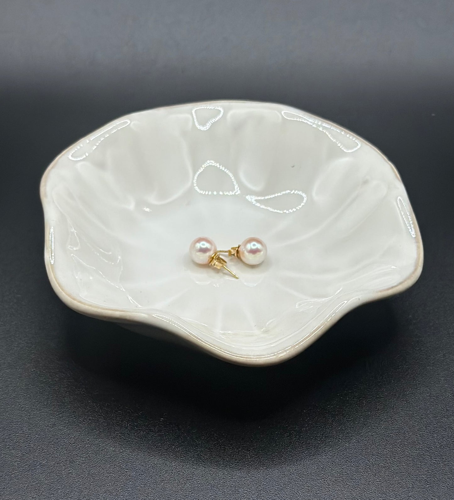 14k Gold Pearl Earrings