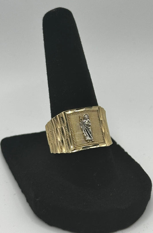 14k Gold Two Tone  St Jude’s Ring