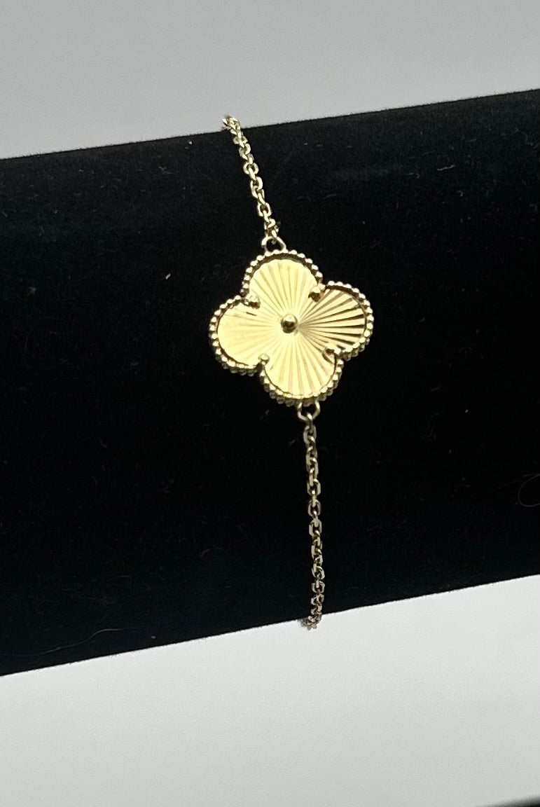 14k Gold Single Gold Clover Bracelet (Copy)
