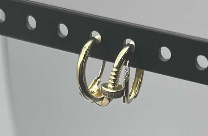 14k Gold Nail Cuff Earrings