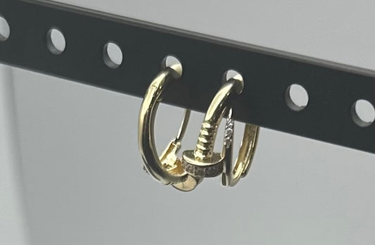 14k Gold Nail Cuff Earrings