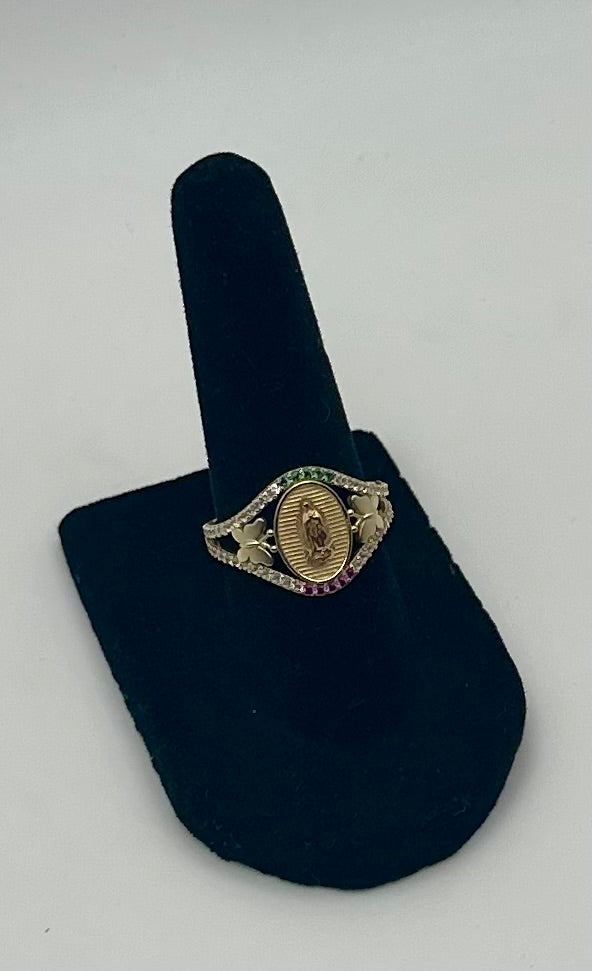 14k Gold Virgin Marie Ring
