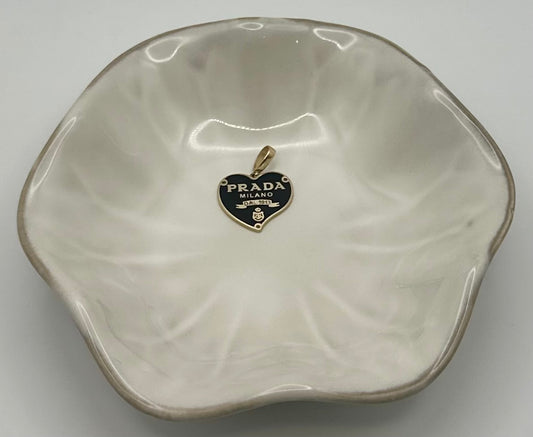 14k Gold Black Heart Pendant